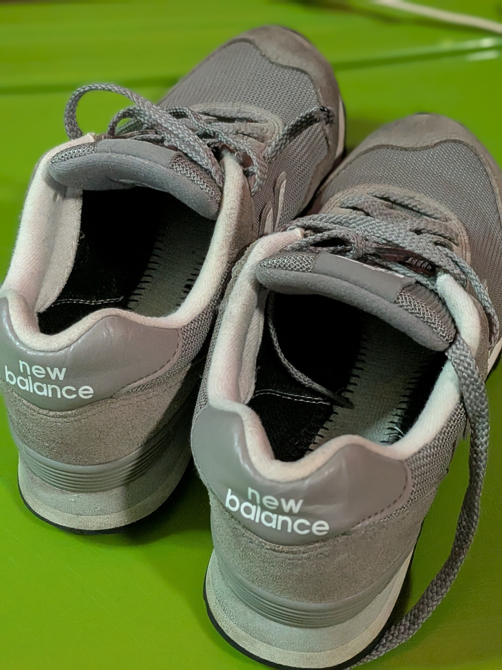 New Balance Grey Suede & Mesh Sneakers